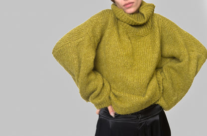 Grass Green Cozy Knit Sweater